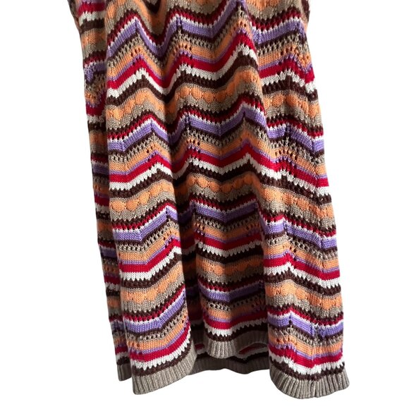 SO Goods For Life Multicolor Chevron Knit Sleeveless Halter Dress W/ Tie Back - Picture 3 of 10